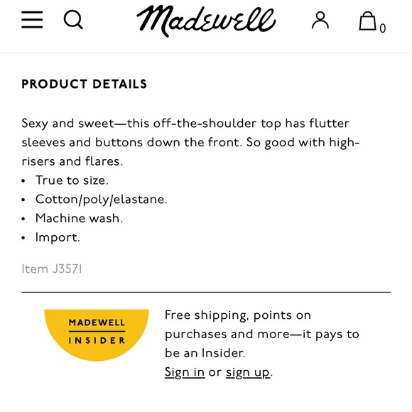 Madewell Off The Shoulder Cropped Tie Front Top in Celestial Gold - XS - Picture 10 of 15